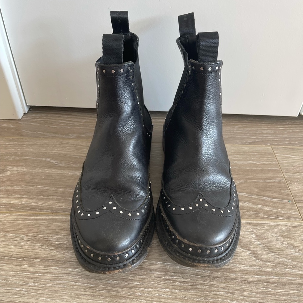 Rag & Bone black ankle booties w/ silver hardware